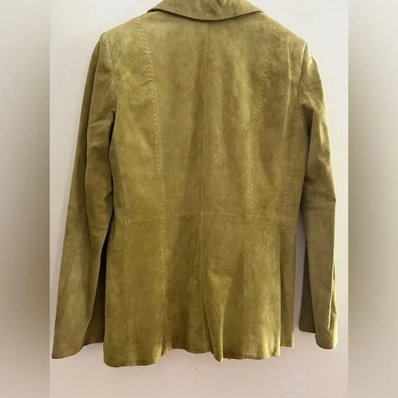 Studio/Liz Claiborne olive green Suede Blazer Size S - Picture 3 of 5